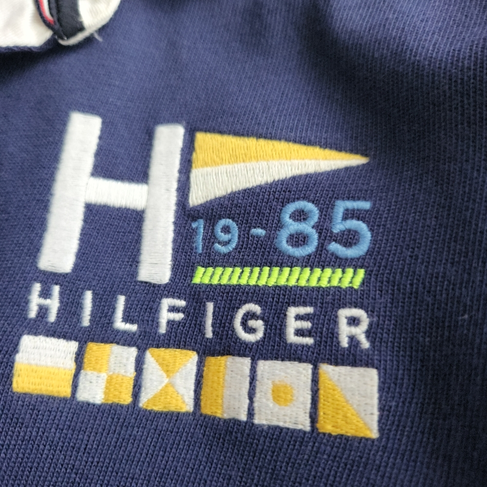 Tommy Hilfiger Classic blue Short Sleeve polo shirt medium custom fit - Picture 14 of 14